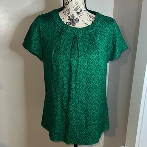 Boden Emerald Patterned Silk Blouse
